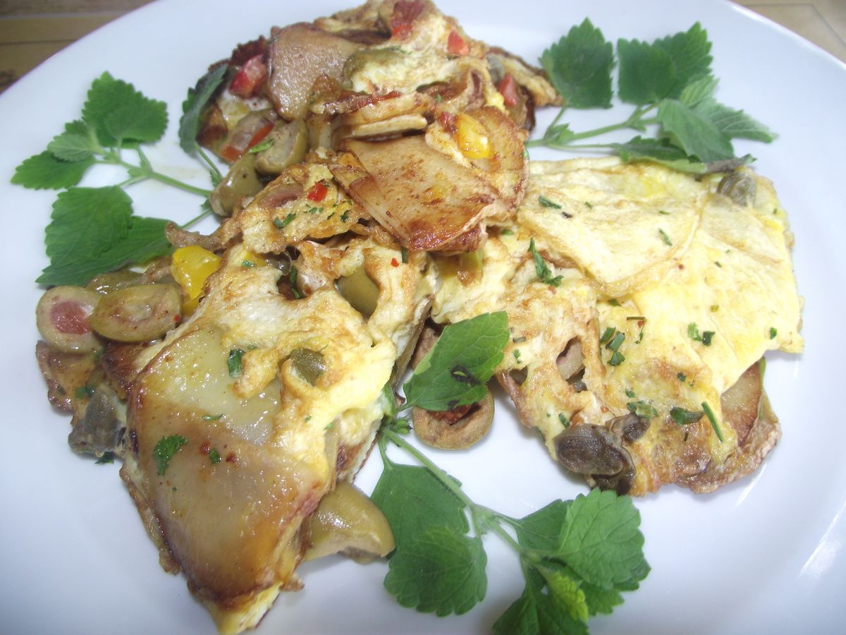 Kartoffelomelett mit Oliven