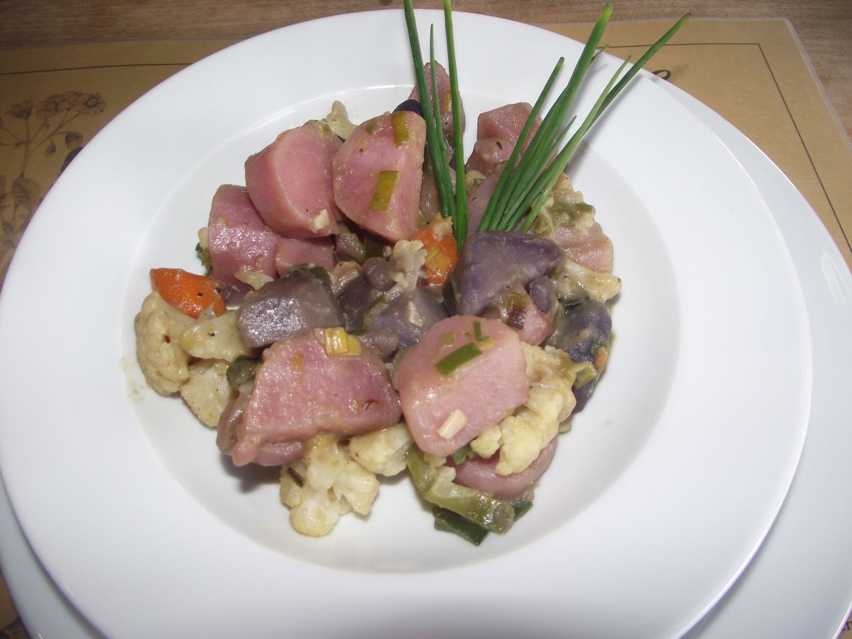 Kartoffel-Curry aus roten Kartoffeln