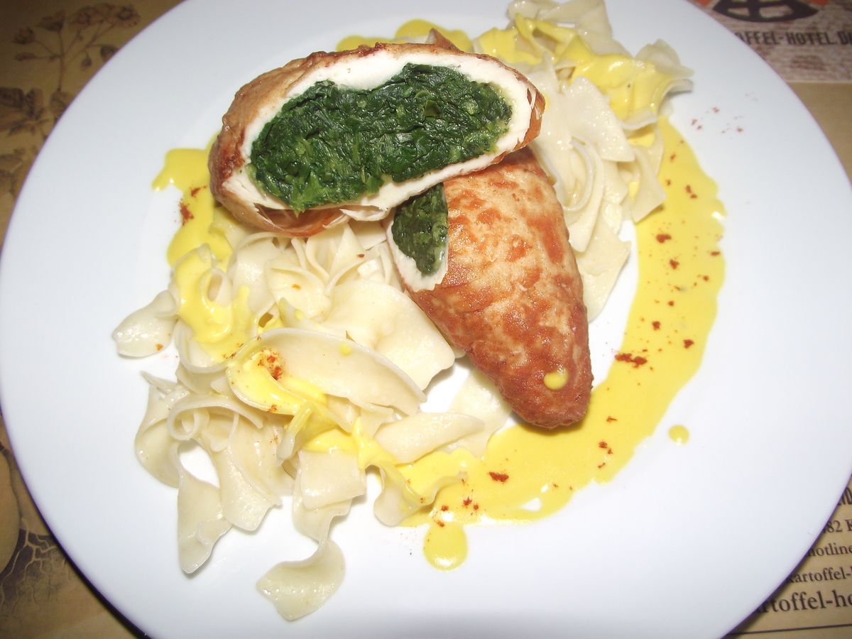 Hähnchenbrust mit Spinat gefüllt