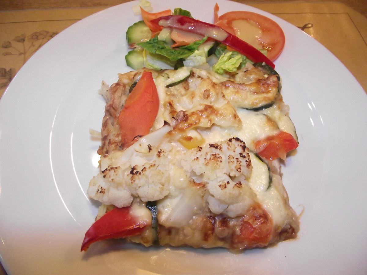 Kartoffelpizza mit Blumenkohl